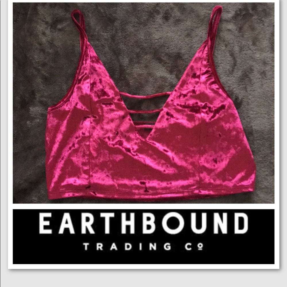 EARTHBOUND TRADING Co. burgundy crop top/bralette